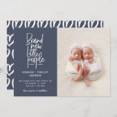 Ankündigung der Geburt eines Zwillings von Hand (Vorne/Hinten)