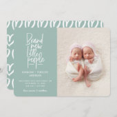 Ankündigung der Geburt eines Zwillings von Hand (Vorne/Hinten)