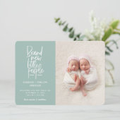 Ankündigung der Geburt eines Zwillings von Hand (Stehend Vorderseite)