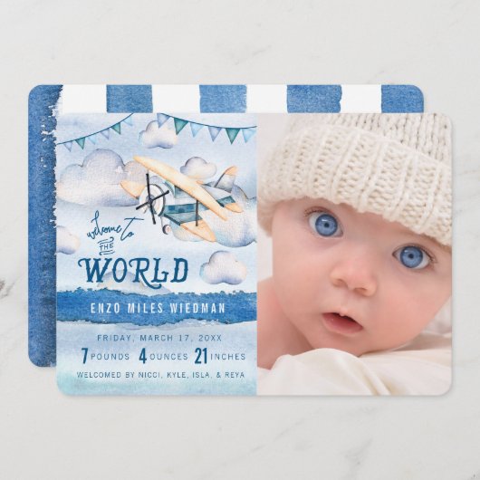 Ankündigung der Geburt von Aquarellflugzeugen (Vorne/Hinten)