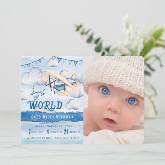 Ankündigung der Geburt von Aquarellflugzeugen (Stehend Vorderseite)