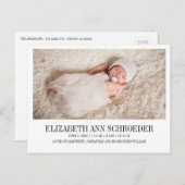 Ankündigung der Geburt von Kleinkindern - Klassik (Vorne/Hinten)