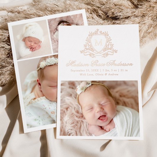 Ankündigung der Geburt von Monogram Foil Wappen