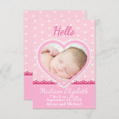 Ankündigung der Geburt von Pink Lace Heart (Vorne/Hinten)