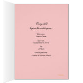 Ankündigung der Geburt von Vintagen Lesermädchen (Innen (Rechts))