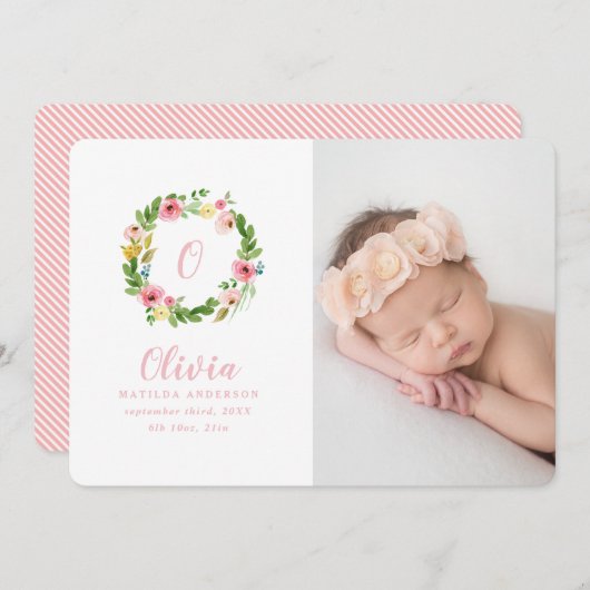 Ankündigung der Geburt von Wasserfarben (Vorne/Hinten)