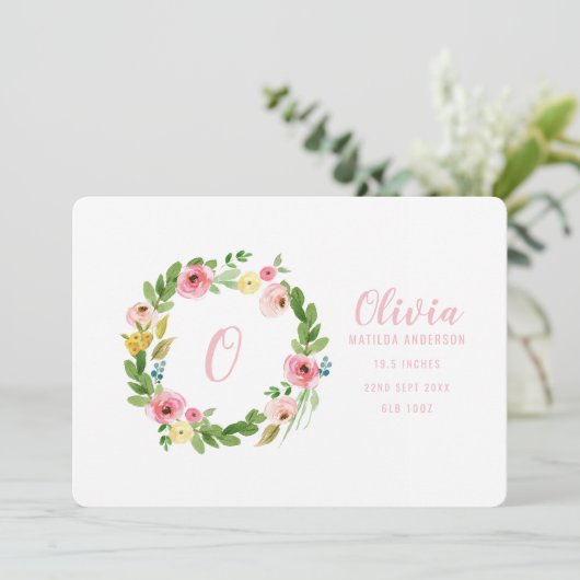 Ankündigung der Geburt von Wasserfarben (Stehend Vorderseite)