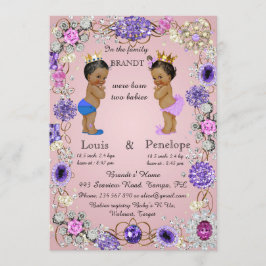 Ankündigung der Geburt Zwillinge, rosa, farbig