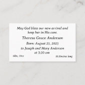 Ankündigung der Geburtstagsfeier eines Babys (Rückseite)