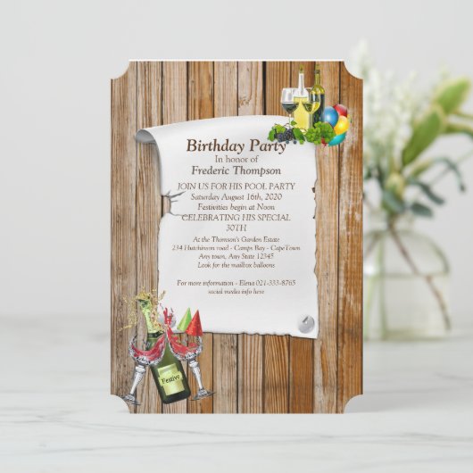 Ankündigung der Geburtstagspartei (Stehend Vorderseite)