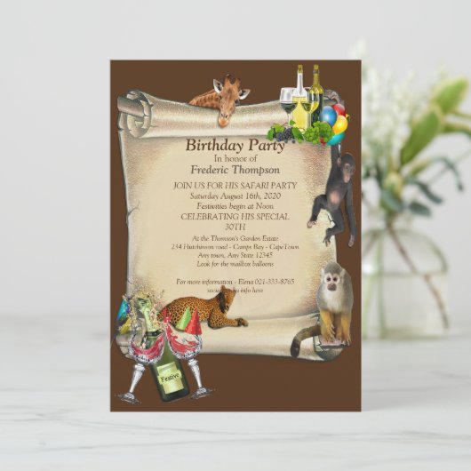 Ankündigung der Geburtstagspartei (Stehend Vorderseite)