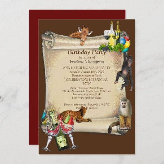 Ankündigung der Geburtstagspartei (Vorne/Hinten)