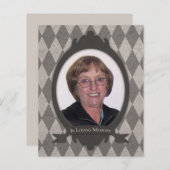 Ankündigung der Gedenkfeier (Vorne/Hinten)