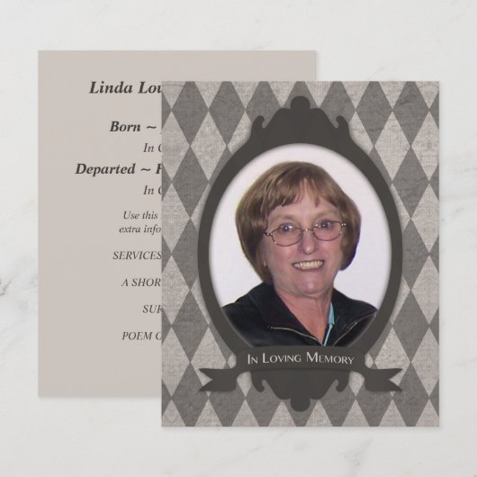 Ankündigung der Gedenkfeier (Vorne/Hinten)