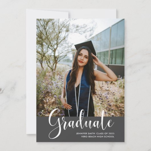 Ankündigung der Girl's Foto Graduation Party (Vorderseite)