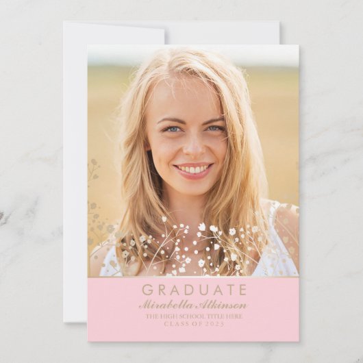 Ankündigung der "Gold and Pink Foto Graduation Par (Vorderseite)