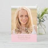 Ankündigung der "Gold and Pink Foto Graduation Par (Stehend Vorderseite)
