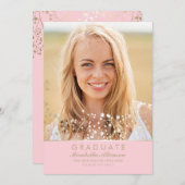 Ankündigung der "Gold and Pink Foto Graduation Par (Vorne/Hinten)