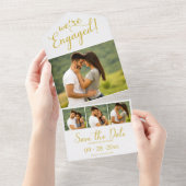 Ankündigung der Gold-Verlobung und Save the Date (Abreißen)