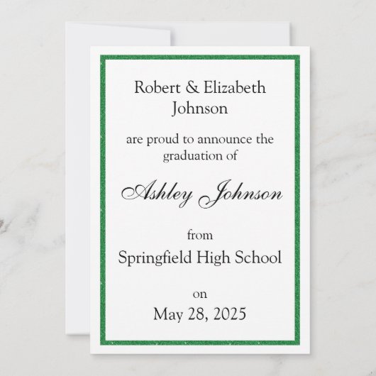 Ankündigung der Green Glitzer Class 2025-Foto (Rückseite)