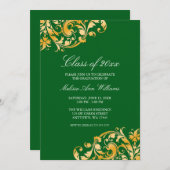 Ankündigung der Green Gold Swirl Graduation Party (Vorne/Hinten)