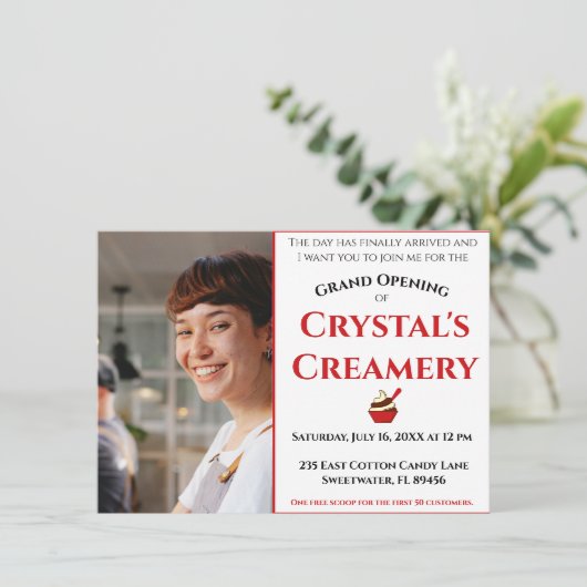 Ankündigung der Großen Eröffnung (Stehend Vorderseite)