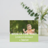 Ankündigung der grünen Adoption (Stehend Vorderseite)