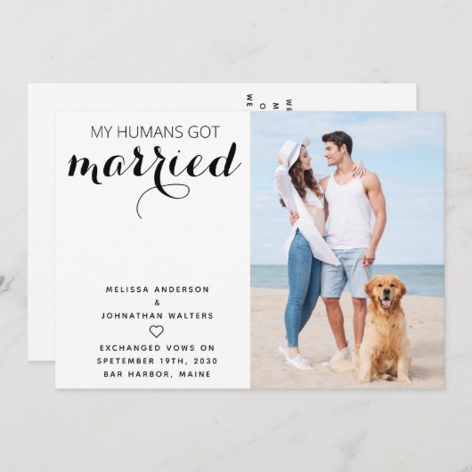 Ankündigung der Hochzeitsfeier für moderne Fotos (Vorne/Hinten)