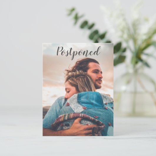 Ankündigung der Hochzeitsfeier im Foto Postkarte (Stehend Vorderseite)