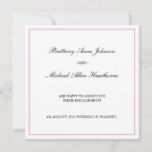 Ankündigung der Hochzeitsfeier in Rosa Damask Verl (Rückseite)