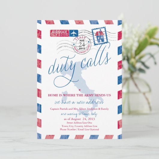 Ankündigung der italienischen Luftwaffe (Stehend Vorderseite)