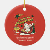 Ankündigung der Kinderschwangerschaft für moderne Keramik Ornament (Hinten)