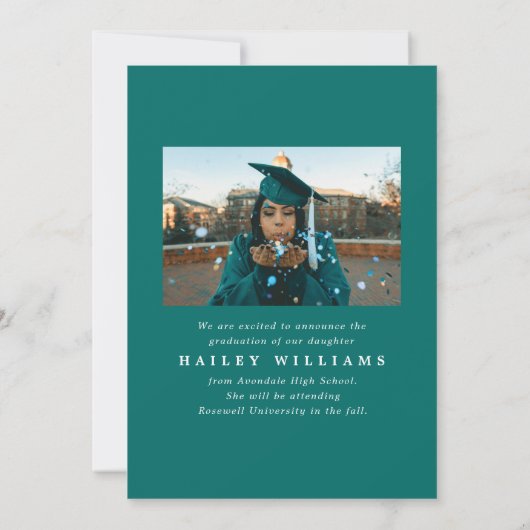 Ankündigung der Klasse-Jahr-Abschluss (Rückseite)