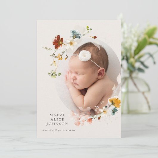 Ankündigung der klassischen botanischen Wildblume (Stehend Vorderseite)