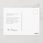 Ankündigung der klassischen handgezeichneten grüne postkarte (Rückseite)