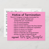 Ankündigung der Kündigung Postkarte (Vorne/Hinten)