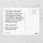 Ankündigung der Kündigung Postkarte (Rückseite)