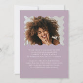 Ankündigung der Lavendel Pink Bow Graduation Party (Rückseite)