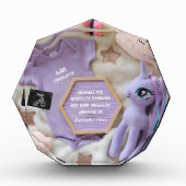 Ankündigung der lila Magischen Einhorn-Schwangersc Fotoblock (Vorderseite)