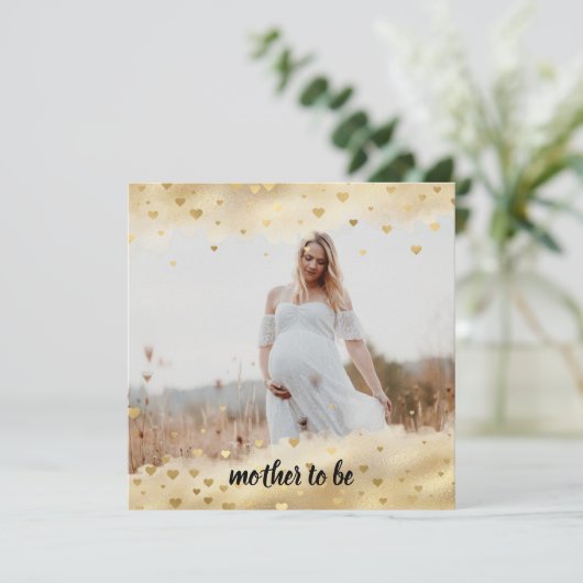 Ankündigung der Mama von Goldfolie Foto Schwangers (Stehend Vorderseite)