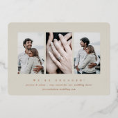 Ankündigung der Minimal 3-Foto-Verlobung (Vorderseite)