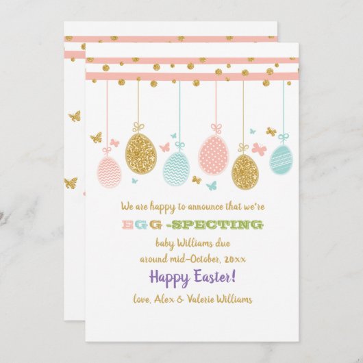 Ankündigung der mobilen Schwangerschaft des Eiers (Vorne/Hinten)