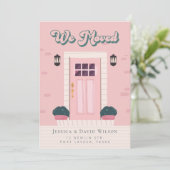 Ankündigung der Modern Simple Chic Pink Door Movin (Stehend Vorderseite)