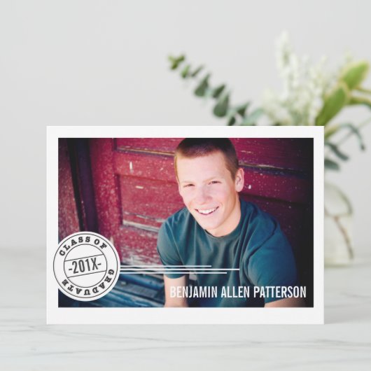 Ankündigung der Modernen Briefmarke Foto Graduatio (Stehend Vorderseite)