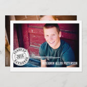 Ankündigung der Modernen Briefmarke Foto Graduatio (Vorne/Hinten)