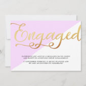 Ankündigung der modernen Gold Foil Script-Verlobun (Vorderseite)