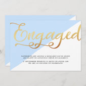 Ankündigung der modernen Gold Foil Script-Verlobun (Vorne/Hinten)