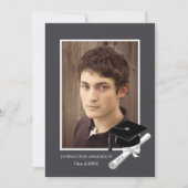 Ankündigung der Modernen Gray Foto Graduation Part (Vorderseite)