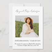 Ankündigung der modernen vertikalen Fotokarte 2023 (Rückseite)