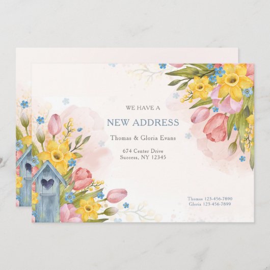 Ankündigung der neuen Adresse (Vorne/Hinten)